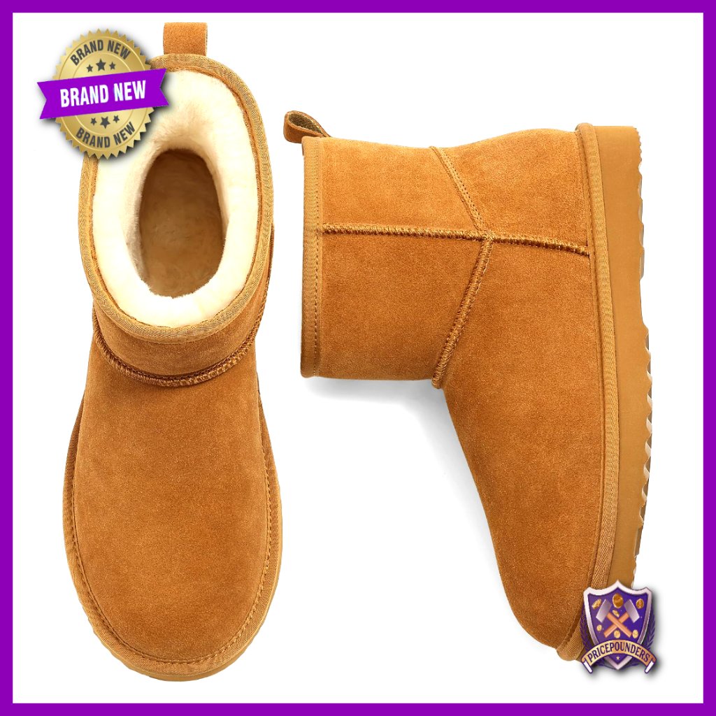 Genuine Suede Winter Boots With Fur Lined Warm Snow Boots Comfort
